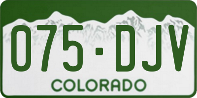 CO license plate 075DJV