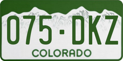 CO license plate 075DKZ