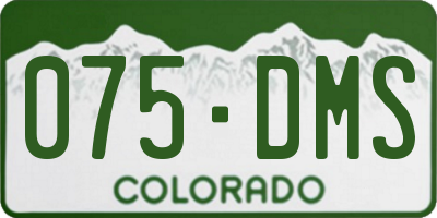 CO license plate 075DMS