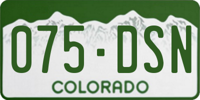 CO license plate 075DSN