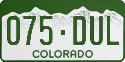 CO license plate 075DUL