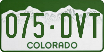 CO license plate 075DVT