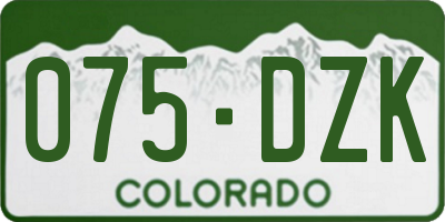 CO license plate 075DZK