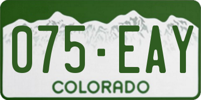 CO license plate 075EAY
