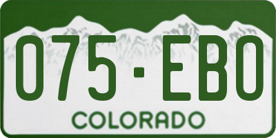 CO license plate 075EBO