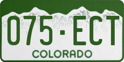 CO license plate 075ECT