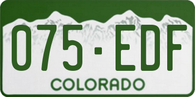 CO license plate 075EDF