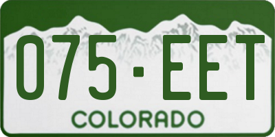 CO license plate 075EET