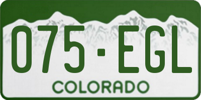 CO license plate 075EGL