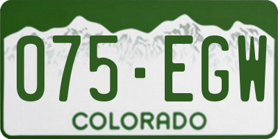 CO license plate 075EGW