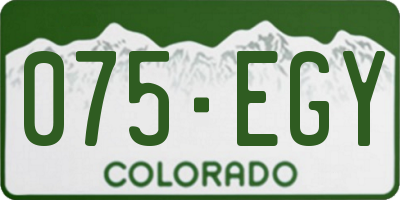 CO license plate 075EGY