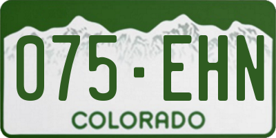 CO license plate 075EHN
