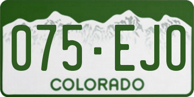 CO license plate 075EJO