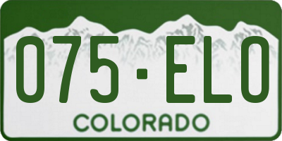 CO license plate 075ELO