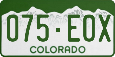 CO license plate 075EOX