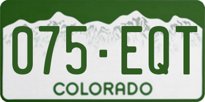 CO license plate 075EQT