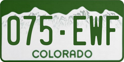CO license plate 075EWF