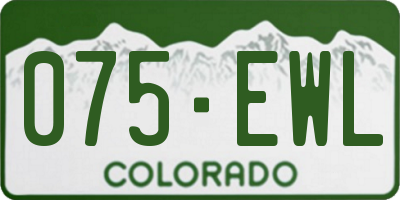 CO license plate 075EWL