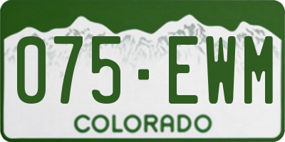 CO license plate 075EWM