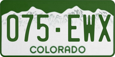 CO license plate 075EWX