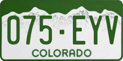 CO license plate 075EYV