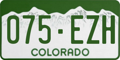 CO license plate 075EZH