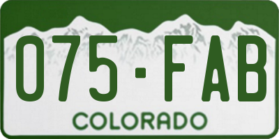CO license plate 075FAB