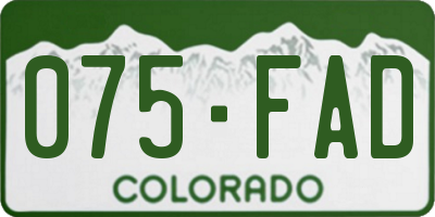 CO license plate 075FAD