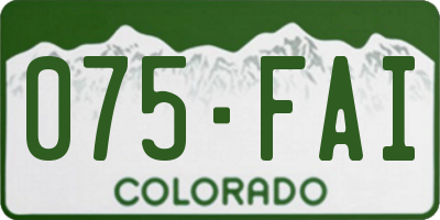 CO license plate 075FAI