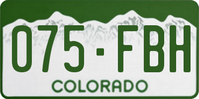 CO license plate 075FBH