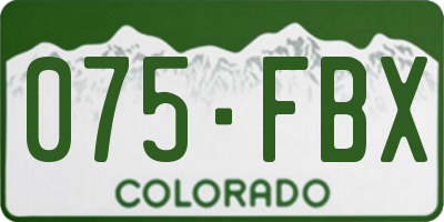 CO license plate 075FBX