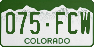 CO license plate 075FCW