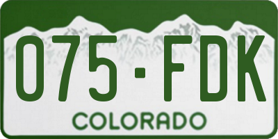 CO license plate 075FDK