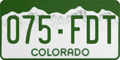 CO license plate 075FDT