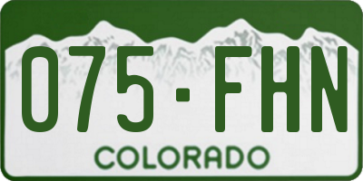 CO license plate 075FHN