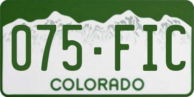 CO license plate 075FIC