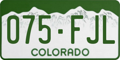 CO license plate 075FJL