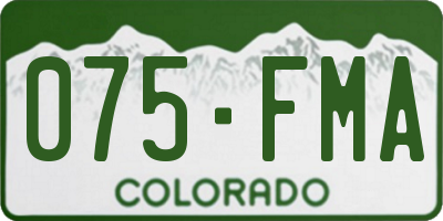 CO license plate 075FMA