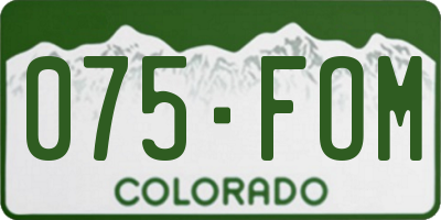CO license plate 075FOM