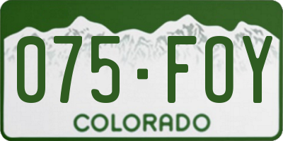 CO license plate 075FOY