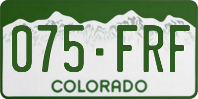 CO license plate 075FRF