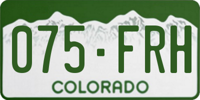 CO license plate 075FRH