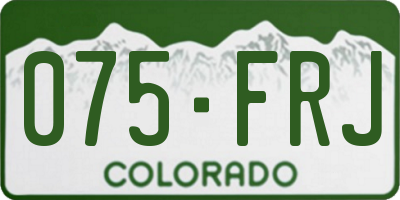 CO license plate 075FRJ