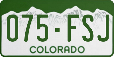 CO license plate 075FSJ