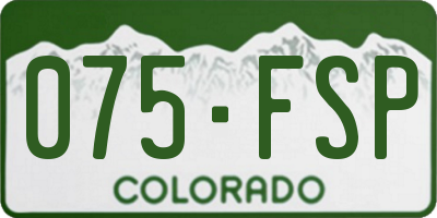 CO license plate 075FSP