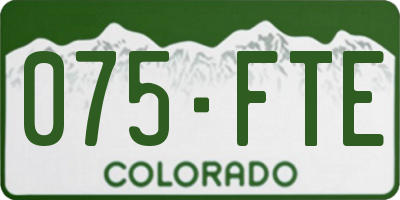 CO license plate 075FTE