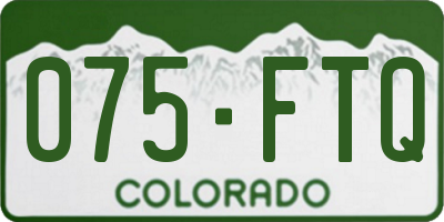CO license plate 075FTQ
