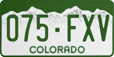 CO license plate 075FXV