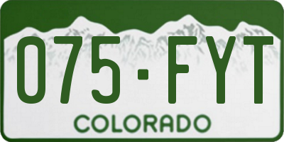 CO license plate 075FYT