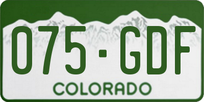 CO license plate 075GDF
